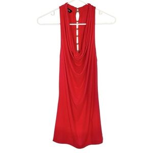 Bebe Tank Top Tunic Womens Size Small Cowl Neck Coral Red New NWT Shirt